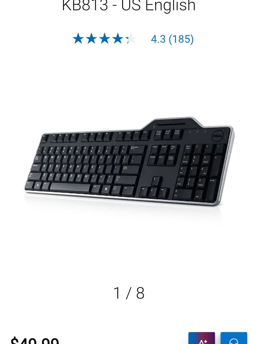 Dell KB813 Smart Card Keyboard With Palm Rest